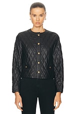 NILI LOTAN Amy Quilted Leather Jacket in Black, view 2, click to view large image.