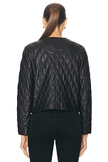 NILI LOTAN Amy Quilted Leather Jacket in Black, view 4, click to view large image.