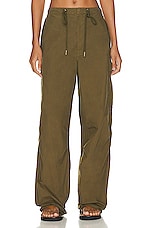 NILI LOTAN Lison Oversized Cargo Pant in OLIVE GREEN, view 1, click to view large image.