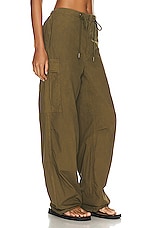 NILI LOTAN Lison Oversized Cargo Pant in OLIVE GREEN, view 2, click to view large image.