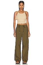 NILI LOTAN Lison Oversized Cargo Pant in OLIVE GREEN, view 4, click to view large image.