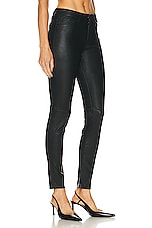 NILI LOTAN Nils Slim Leather Pant in Black, view 2, click to view large image.