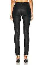 NILI LOTAN Nils Slim Leather Pant in Black, view 3, click to view large image.