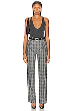 NILI LOTAN Alphonse Pleated Tailoring Pant in Black & White, view 4, click to view large image.