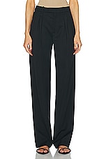 NILI LOTAN Alphonse Pleated Tailoring Pant in Black, view 1, click to view large image.