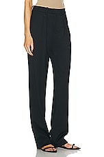 NILI LOTAN Alphonse Pleated Tailoring Pant in Black, view 2, click to view large image.
