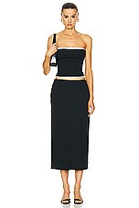 NILI LOTAN Mariha Skirt in Black, view 4, click to view large image.