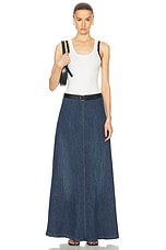 NILI LOTAN Astrid Denim Skirt in Classic Wash, view 4, click to view large image.