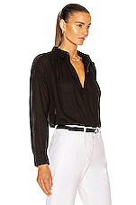 NILI LOTAN Miles Blouse in Black, view 2, click to view large image.