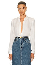NILI LOTAN Gaia Slim Shirt in Ivory, view 1, click to view large image.