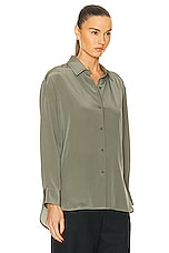 NILI LOTAN Julien Shirt in Admiral Green, view 2, click to view large image.