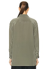 NILI LOTAN Julien Shirt in Admiral Green, view 3, click to view large image.