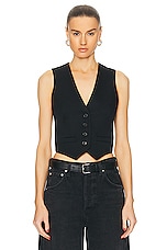NILI LOTAN Ismael Tailored Vest in Black, view 1, click to view large image.