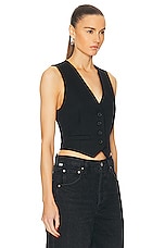 NILI LOTAN Ismael Tailored Vest in Black, view 2, click to view large image.