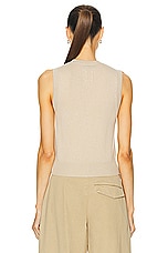 NILI LOTAN May Sweater Vest in Taupe, view 3, click to view large image.