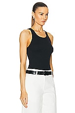 NILI LOTAN Lottie Tank Top in Black, view 2, click to view large image.