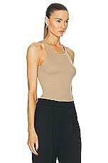 NILI LOTAN Lottie Tank Top in Camel, view 2, click to view large image.