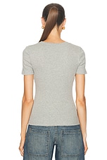 NILI LOTAN Makyla T-shirt in Heather Grey, view 3, click to view large image.