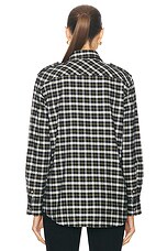 NILI LOTAN Jeanette Top in Black & Green Plaid, view 3, click to view large image.