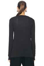 NILI LOTAN Long Sleeve Shirt in Washed Black, view 3, click to view large image.