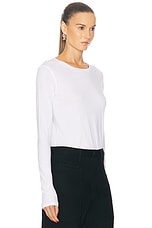 NILI LOTAN Long Sleeve Shirt in White, view 2, click to view large image.