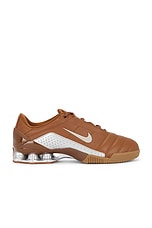 Nike T90 Shox Magia Sneaker in Pecan, Metallic Silver, Rustic