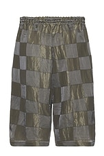 Needles H.d.p. Bright Cloth Checker Shorts in Grey, view 2, click to view large image.