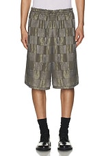 Needles H.d.p. Bright Cloth Checker Shorts in Grey, view 3, click to view large image.