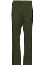 Needles Boot-Cut Track Pant Poly Smooth in Olive, view 1, click to view large image.