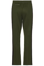 Needles Boot-Cut Track Pant Poly Smooth in Olive, view 2, click to view large image.