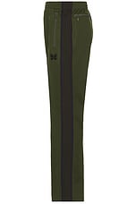 Needles Boot-Cut Track Pant Poly Smooth in Olive, view 3, click to view large image.