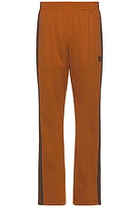 Needles Boot-Cut Track Pant Poly Smooth in Rust, view 1, click to view large image.