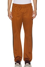 Needles Boot-Cut Track Pant Poly Smooth in Rust, view 5, click to view large image.