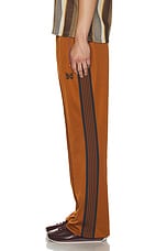 Needles Boot-Cut Track Pant Poly Smooth in Rust, view 6, click to view large image.