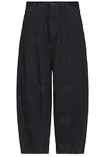Needles HD Pant Painter 10Oz Denim Rose Jacquard in Black | FWRD