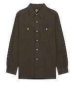 Needles Work Shirt in Brown, view 1, click to view large image.