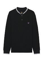 Needles Shawl Collar Polo in Black, view 1, click to view large image.
