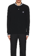 Needles Shawl Collar Polo in Black, view 4, click to view large image.