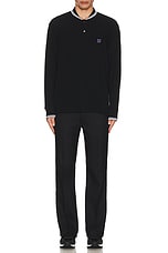 Needles Shawl Collar Polo in Black, view 5, click to view large image.