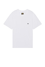 Needles Crew Neck Tee in White, view 1, click to view large image.