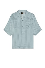 Needles Short Sleeve Cowboy One-Up Shirt Georgette In Blue in Blue, view 1, click to view large image.