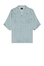 Needles Short Sleeve Cowboy One-Up Shirt Georgette In Blue in Blue, view 1, click to view large image.