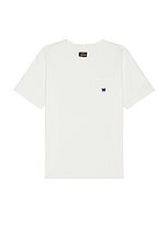Needles Short Sleeve Crew Neck Tee Poly Jersey in White, view 1, click to view large image.