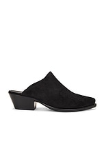 Needles Heeled Papillon Stitched Mule Suede in Black, view 1, click to view large image.