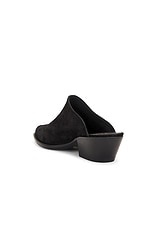 Needles Heeled Papillon Stitched Mule Suede in Black, view 3, click to view large image.
