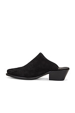 Needles Heeled Papillon Stitched Mule Suede in Black, view 5, click to view large image.