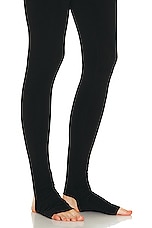 Norma Kamali Long Sleeve Deep V Neck Catsuit in Black, view 4, click to view large image.