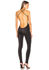 Norma Kamali Low Back Fara Slio Catsuit in Black, view 1, click to view large image.