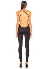 Norma Kamali Low Back Fara Slio Catsuit in Black, view 4, click to view large image.