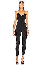 Norma Kamali Slip Mio Catsuit in Black, view 1, click to view large image.